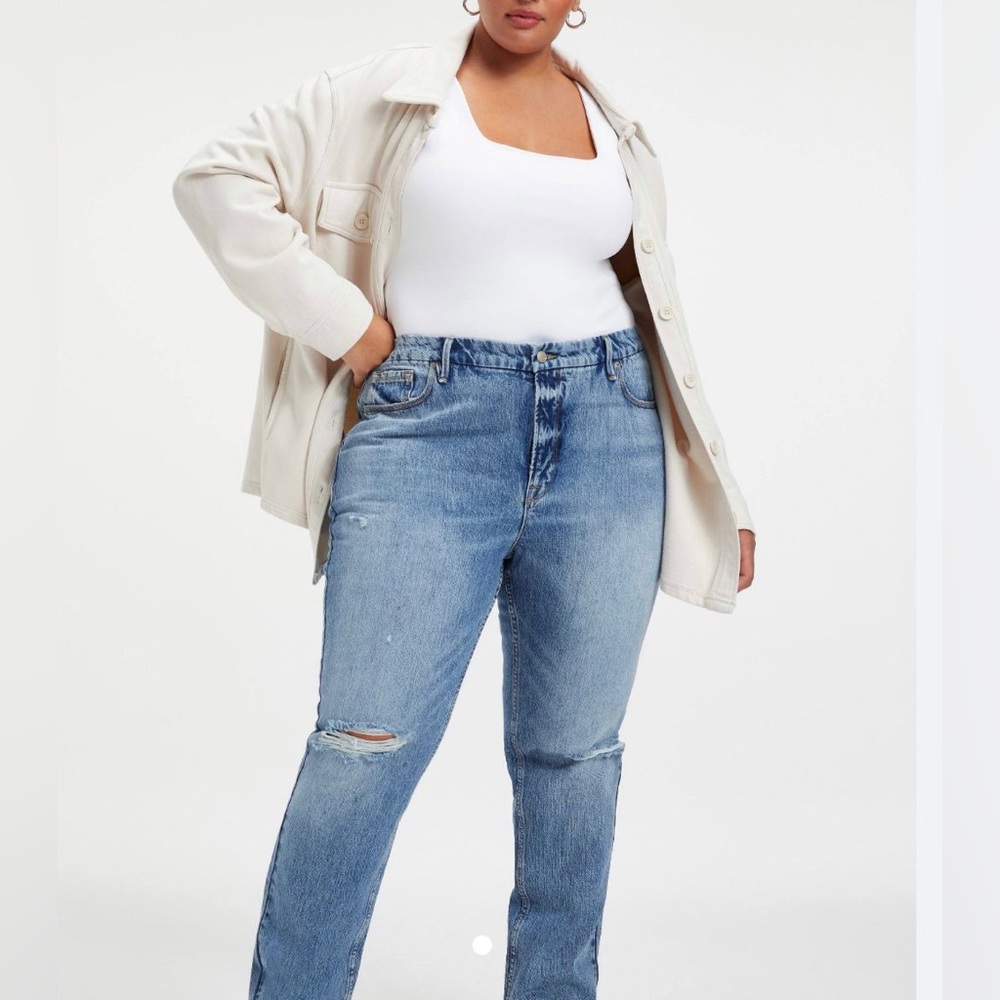 Good American Light Blue Straight Leg Jeans